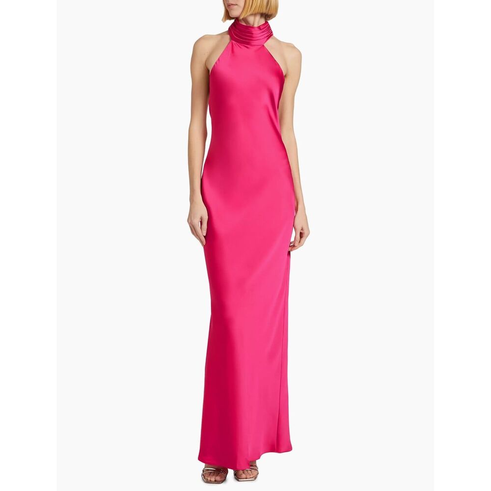 Ramy Brook Fuchsia Halter Maxi Dress